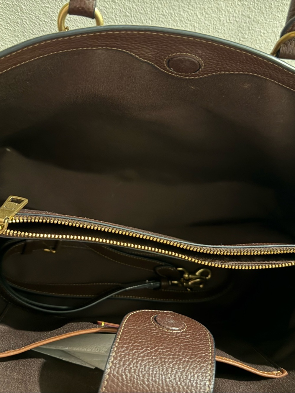 Coach Carryall 35 Leather Satchel in Brown - Picture 3 of 5